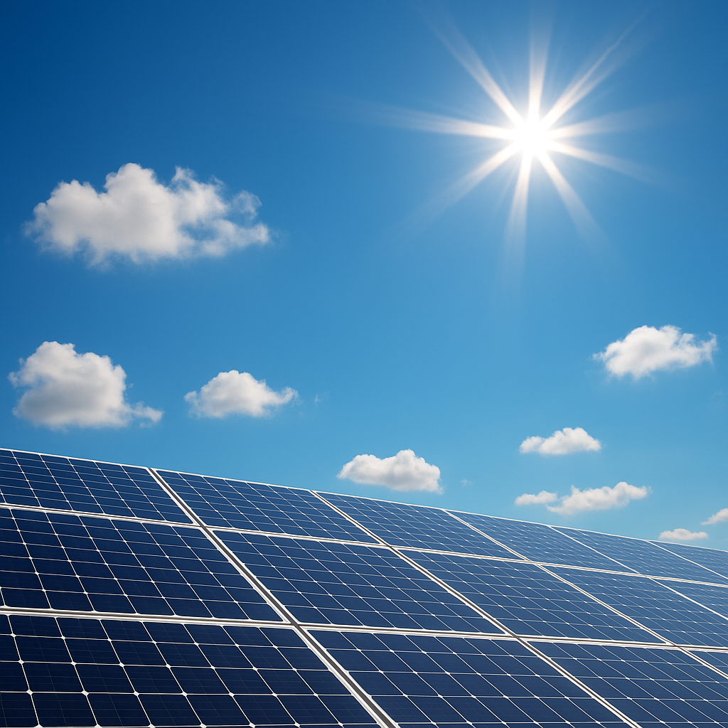 Solar panel on a rooftop